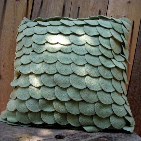 Items similar to Avocado Green Fleece Pillow / Circle Pillow / Green