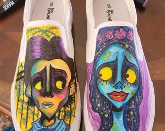 CORPSE BRIDE (Hand Painted shoes!)