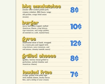 Restaurant Menu Template Editable in Canva Design Modern Cafe Menu ...