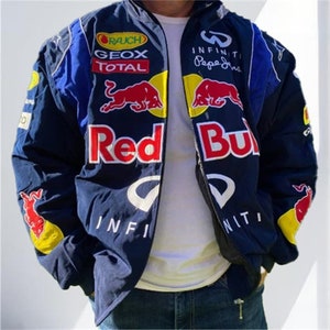 Red Bull Racing Jacket, Formula One Racing Jacket Retro, Flying Jacket, Racing Jacket, Oversize Jacket,Embroidered Jacket, Birthday Gift image 1