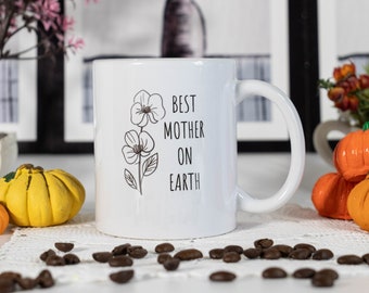 ¡LA MEJOR MADRE DE LA TIERRA! ¡La mejor taza de mamá! ¡Tazas para el Día de la Madre! ¡Taza linda de mamá! ¡La mejor taza de mamá de todos los tiempos! ¡Taza de café de mamá! ¡Regalo de mamá! ¡Taza floral! ¡Día de la Madre!