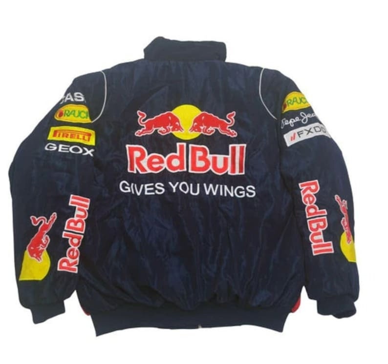 Red Bull Racing Jacket, Formula One Racing Jacket Retro, Flying Jacket, Racing Jacket, Oversize Jacket,Embroidered Jacket, Birthday Gift image 5