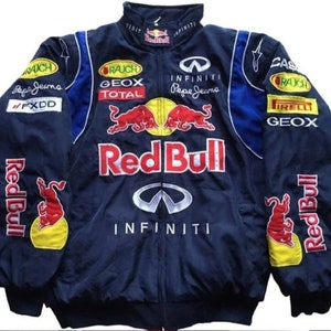 Red Bull Racing Jacket, Formula One Racing Jacket Retro, Flying Jacket, Racing Jacket, Oversize Jacket,Embroidered Jacket, Birthday Gift image 4