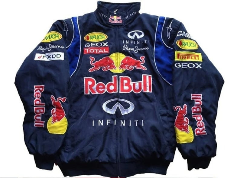Red Bull Racing Jacket, Formula One Racing Jacket Retro, Flying Jacket, Racing Jacket, Oversize Jacket,Embroidered Jacket, Birthday Gift image 4