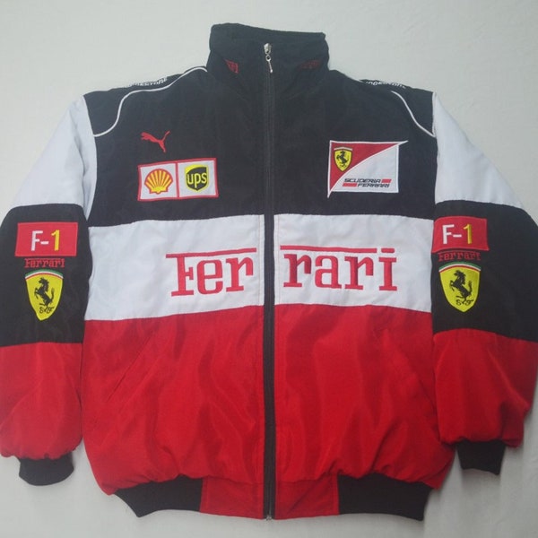 Formel-1-Ferrari-Rennjacke, F1-Ferrari-Jacke, Ferrari-Jacke, 90er-Jahre-Streetwear-Rennjacke, Ferrari-Vintage-Unisex-Jacke, Ferrari