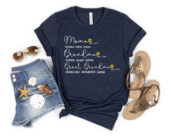 Mamá abuela camisa bisabuela, camisa personalizada de la bisabuela, anuncio para la bisabuela, revelación del bebé a la familia, camisa del día de las madres