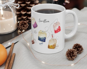 Swiftea Mug with Album Name Tea Bags, Swiftea mug, Swiftie Gift, Swiftea Merch, Swiftie Fan gift, Swiftea Cup, Teabag albums