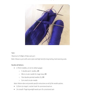 Pattern Toe-up Basic Socks