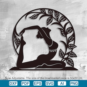 Yoga Wall Art DXF File: Laser Cut Woman Design (Digital Download