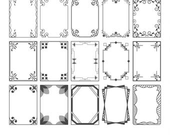 Blumenrahmen SVG-Bundle: Vintage dekorative Laserschnitt Dateien (Digitaler Download)