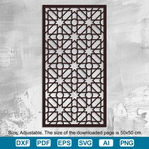 Laser Cut Panel Files: CNC Room Divider, Wall Art Stencil (Digital Download)