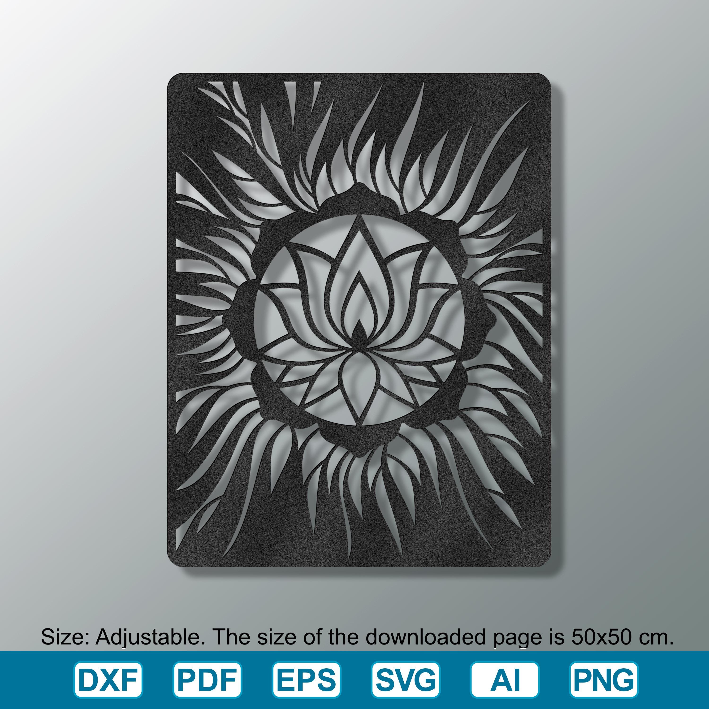 Lotus Flower Wall Art: CNC Laser Cut Sacred Geometry (digital Download ...