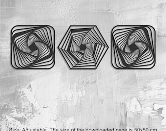 Geometric laser cut Wall art Svg Dxf file, Artistic Geometry Pdf Eps Ai Png Geometry Wood Wall Art, Mandala Wall Hangings, instant download.
