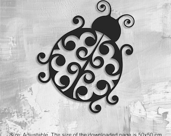 Ladybug Laser Cut File: CNC Router Wall Art Template (DXF, PDF)