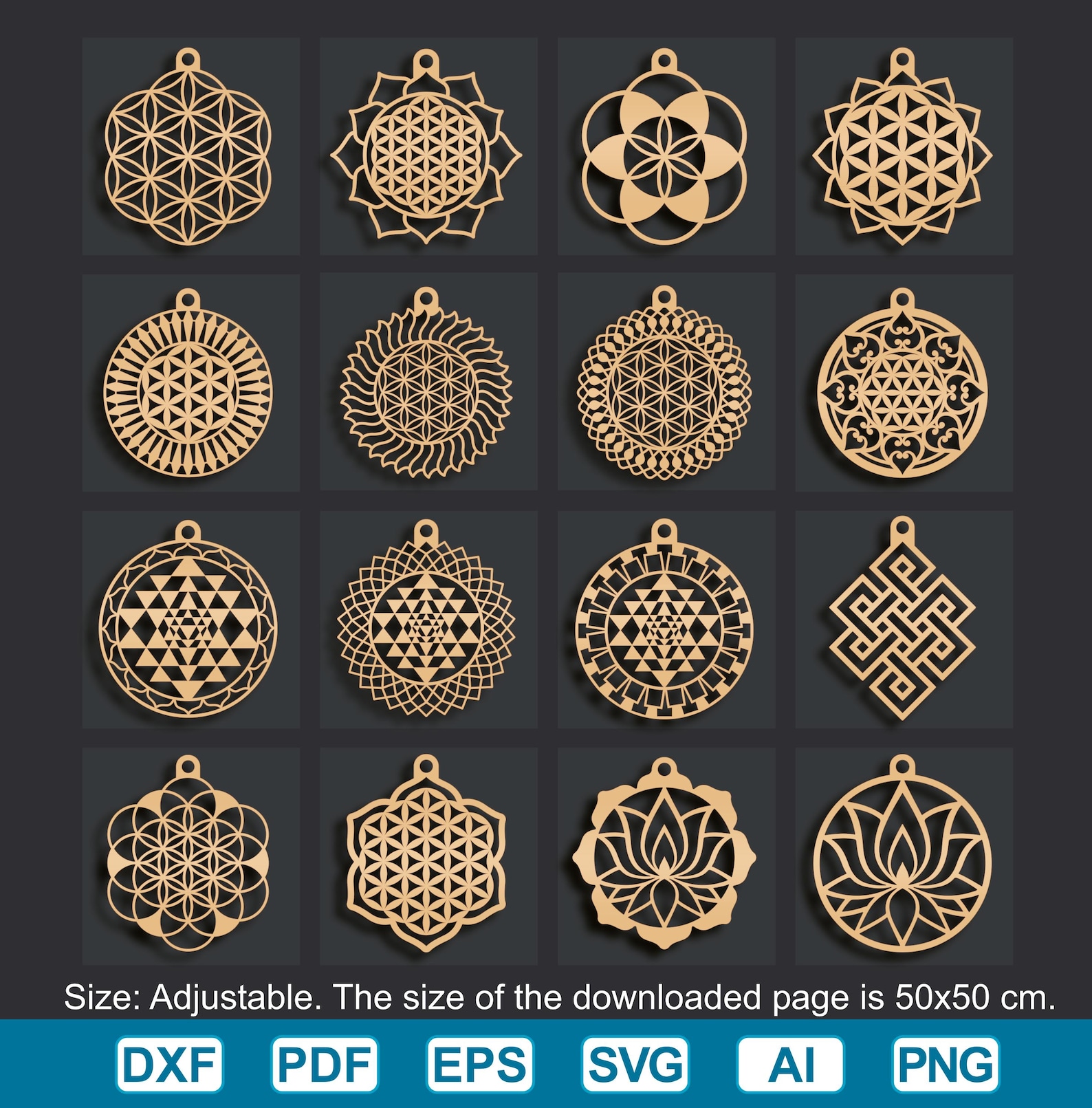 Sacred Geometry Earrings and Pendants: Vector File for Laser and Cnc ...