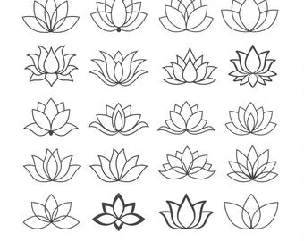 Scalable Lotus Flower Vector files: CNC, Laser Engraving, lotus design (Digital Download)