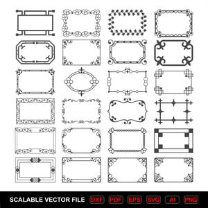 Pacote de Bordas com Molduras Vintage em SVG: Arquivos para Corte a Laser CNC (Download Digital)