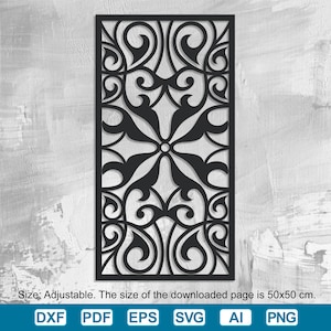 Laser Cut Flower Panel Template: CNC Router SVG DXF (Digital Download)