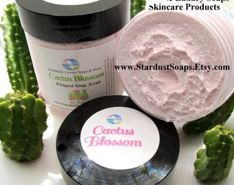 Cactus Blossom Whipped Sugar Scrub | Handmade Exfoliating Body Scrub | Moisturizing Sugar Polish 4oz