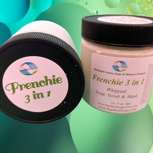 Frenchie 3 in 1 Natural Whipped Soap, Scrub, Mask all skin types aids with problem skin exfoliates nourishes Best seller image 3