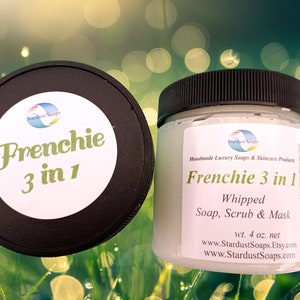 Frenchie 3 in 1 Natural Whipped Soap, Scrub, Mask all skin types aids with problem skin exfoliates nourishes Best seller image 5