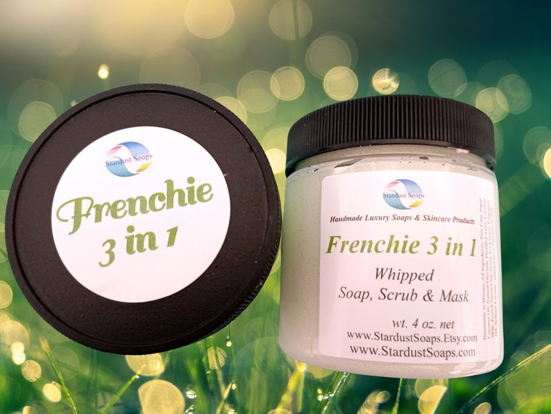 Frenchie 3 in 1 Natural Whipped Soap, Scrub, Mask all skin types aids with problem skin exfoliates nourishes Best seller image 5