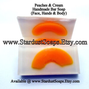 Peaches and Cream Handmade Bar Soap, Face, Hands and Body Bar, Sweet, Creamy, moisturizing, Full Size Bar wt. 4 oz. net Great Gift Soap zdjęcie 4