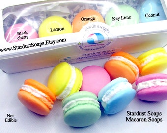 Ensemble de savons macaron / Ensemble cadeau de savon fait main / Cadeau d'anniversaire / Cadeau surprise / Savons d'invité / Savons des fêtes