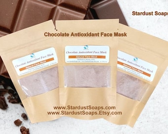 Chocolate Antioxidant Face Mask, natural face mask, gift idea, anti aging, antioxidant, brighten, hydrate, handmade, up to 9 uses