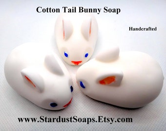 Savon en coton queue de lapin - fabriqué à la main, propre, rafraîchissant, cadeau savon, savon de Pâques, savon pour enfants, savon fantaisie, savon doux, rinçage propre