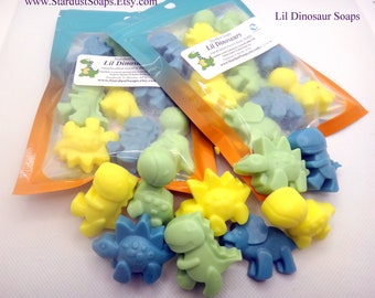 Lil Dinosaur Soaps - handmade, natural, novelty soaps, kids soaps, gift soap, fun soaps, soap set, guest soaps, hand soap, body soap,