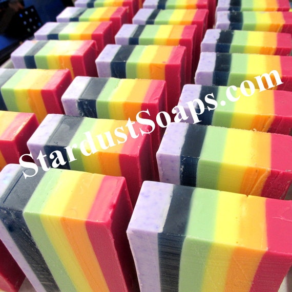 Rainbow Soap | Handmade | lots of lather | Moisturizing | Gift Soap | Gentle Soap | Fun Soap | Novelty Soap | Handmade in USA| Large Soap|
