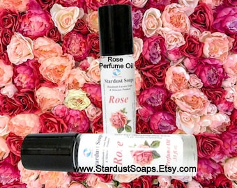 Rose Roll-On Perfume Oil | Victorian Rose Floral Fragrance | Handmade Natural Alcohol-Free Perfume | 10ml Travel Size