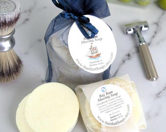 Bay Rum Shaving Soap Set | Handmade Traditional Wet Shave Soap | Men's Grooming Gift 3-Pack