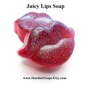 Juicy Lips Soap handcrafted, gift soap, hands and body soap, novelty soap, gift for her, gift for him, fun soap, wt. 3 oz net image 1