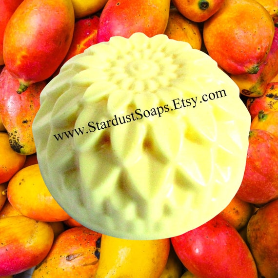 Mango Papaya handmade soap| moisturizing | face and body soap | cleansing bar | natural glycerin soap | wt. 4.5 oz. net, | handmade in USA.