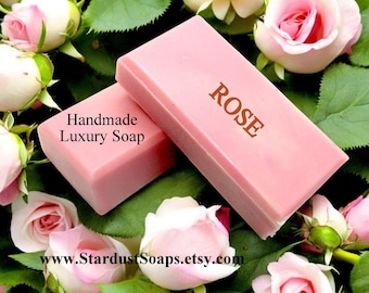 Sabonete de Rosas | Sabonete Floral Hidratante Artesanal | Sabonete Artesanal para Rosto, Mãos e Corpo 113g