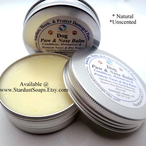 Dog Paw and Nose Balm, All Natural, Moisturizing, relief, protects dogs paws, Handmade in USA Best Seller Vet approved image 3