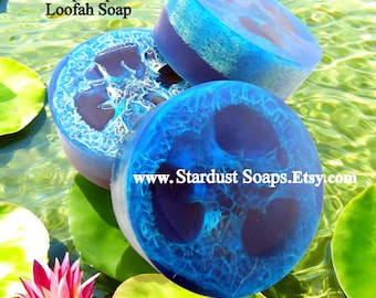 Aqua Spa Loofah Soap Bar | Exfoliating Body Scrub Soap | Handmade Spa Body Cleanser 5oz