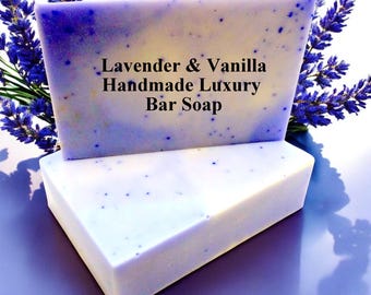 Lavender and Vanilla Handmade Bar Soap – Gentle Cleansing for Face, Hands and Body