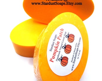 Pumpkin Patch Handmade Luxury Soap, rich creamy lather, smells delicious, clean rinse, large 5 oz bar. Gift soap. Stocking stuffer