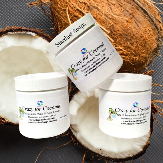 Crazy for Coconut  face and Body cream | handmade in USA | moisturizing | hydrating |  Gift for her | gift for him | Gift