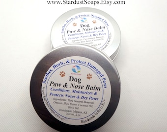 Dog Paw and Nose Balm, All Natural, Moisturizing, relief, protects dogs paws, Handmade in USA Best Seller Vet approved