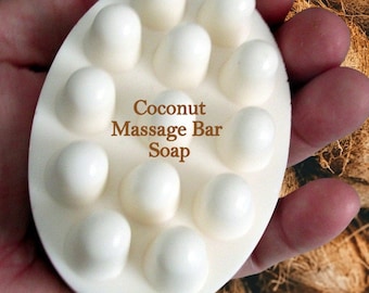 Coconut Massage Body Bar Soap | natural glycerin soap | moisturizing | for all skin types,| muscle relief | Gift for him | Gift soap