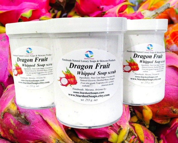 Dragon Fruit - Natural Whipped Soap scrub | Handmade in USA | moisturizing | exfoliates | Gift for Mom | Gift for Her | Gift for Him | Large