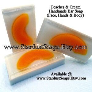 Peaches and Cream Handmade Bar Soap, Face, Hands and Body Bar, Sweet, Creamy, moisturizing, Full Size Bar wt. 4 oz. net Great Gift Soap zdjęcie 3