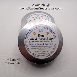 Dog Paw and Nose Balm, All Natural, Moisturizing, relief, protects dogs paws, Handmade in USA Best Seller Vet approved image 5