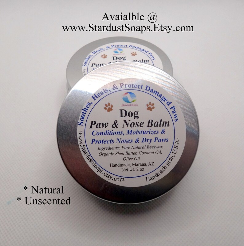 Dog Paw and Nose Balm, All Natural, Moisturizing, relief, protects dogs paws, Handmade in USA Best Seller Vet approved image 5