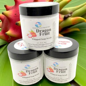 Exfoliant au savon au sucre fouetté Dragon Fruit Dream – Exfoliation luxueuse et douce pour tous les types de peau | Fabriqué à la main aux États-Unis