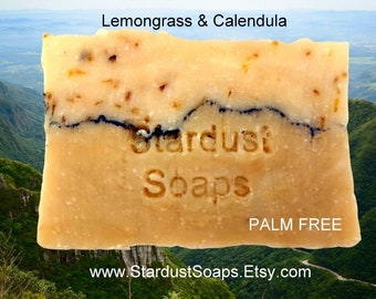 Lemongrass and Calendula Organic Shea Butter Cleansing bar | Handmade in USA | Natural Soap | Moisturizing | Palm free | Gift Soap